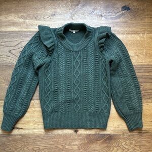 Madewell Women's Green Cable Knit Sweater